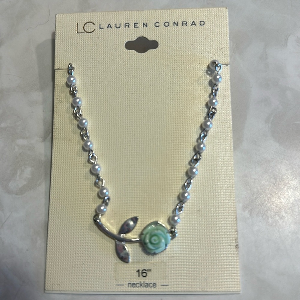 Lauren Conrad 16” blue rose necklace. BUNDLE AND SAVE 30%